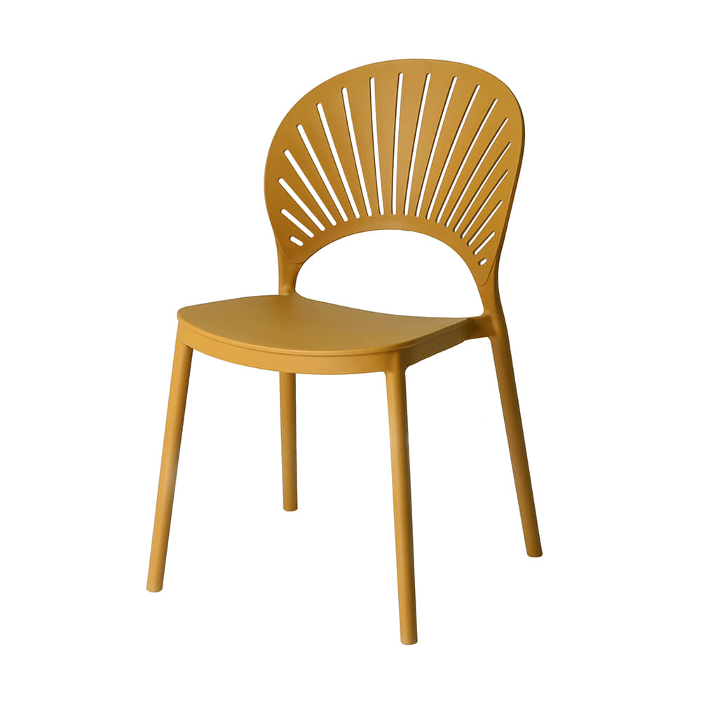 Mustard Polypropylene Side Chair-PP Chair