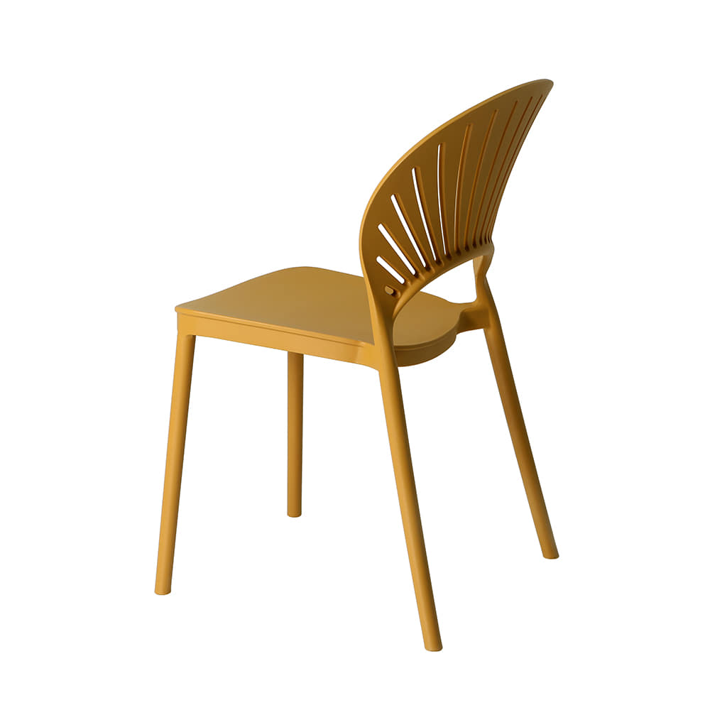 Mustard Polypropylene Side Chair-PP Chair