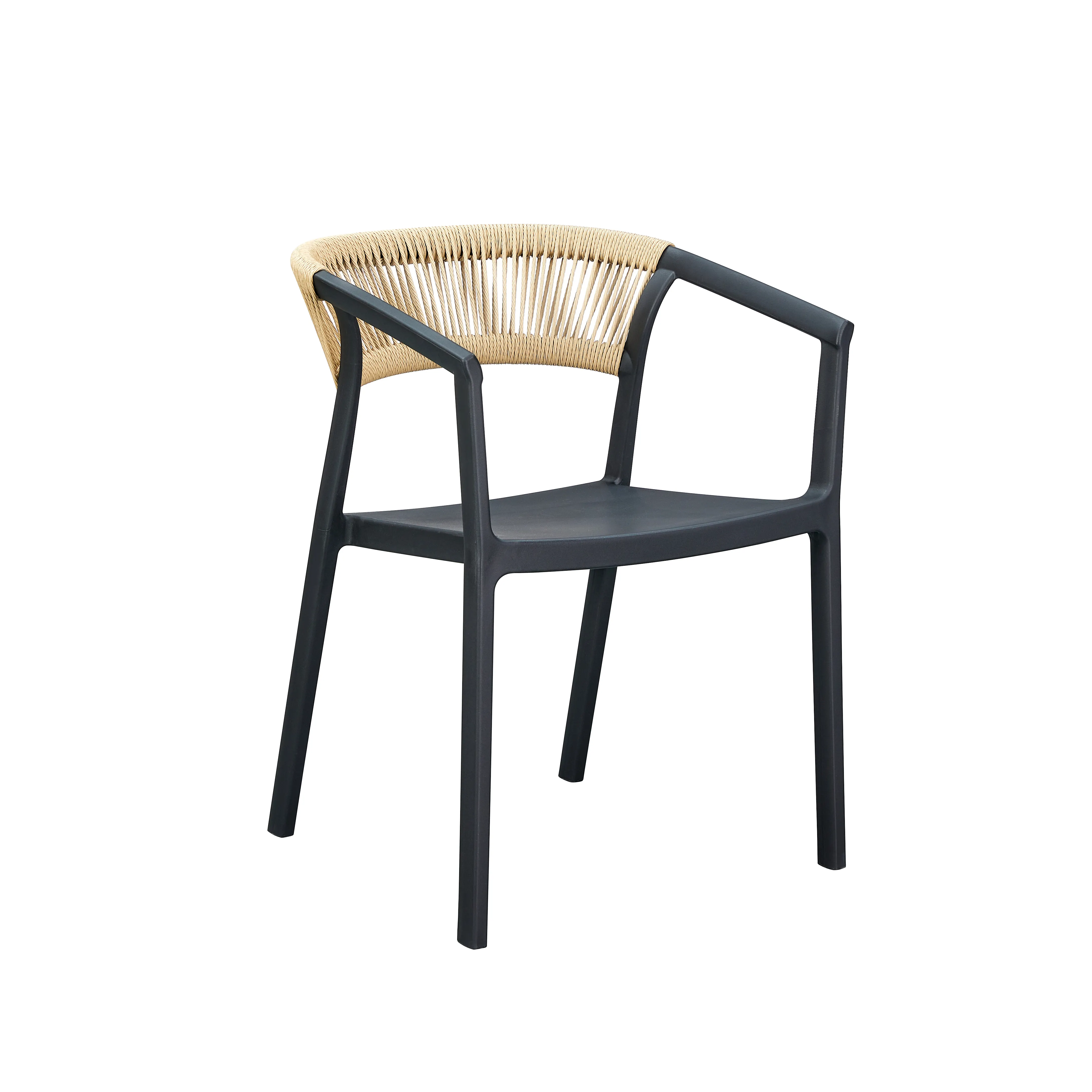 Black Plastic Armchair-PP Chair