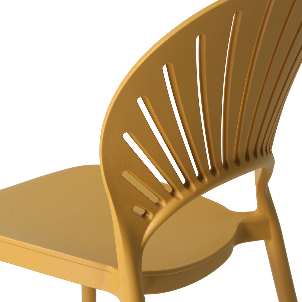 Mustard Polypropylene Side Chair-PP Chair
