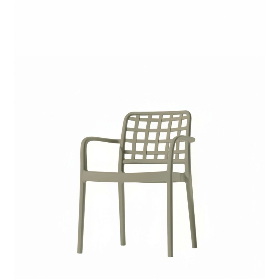 Wholesale Plastic Dining Armchair with Woven Backrest | Commercial Outdoor PP Chair