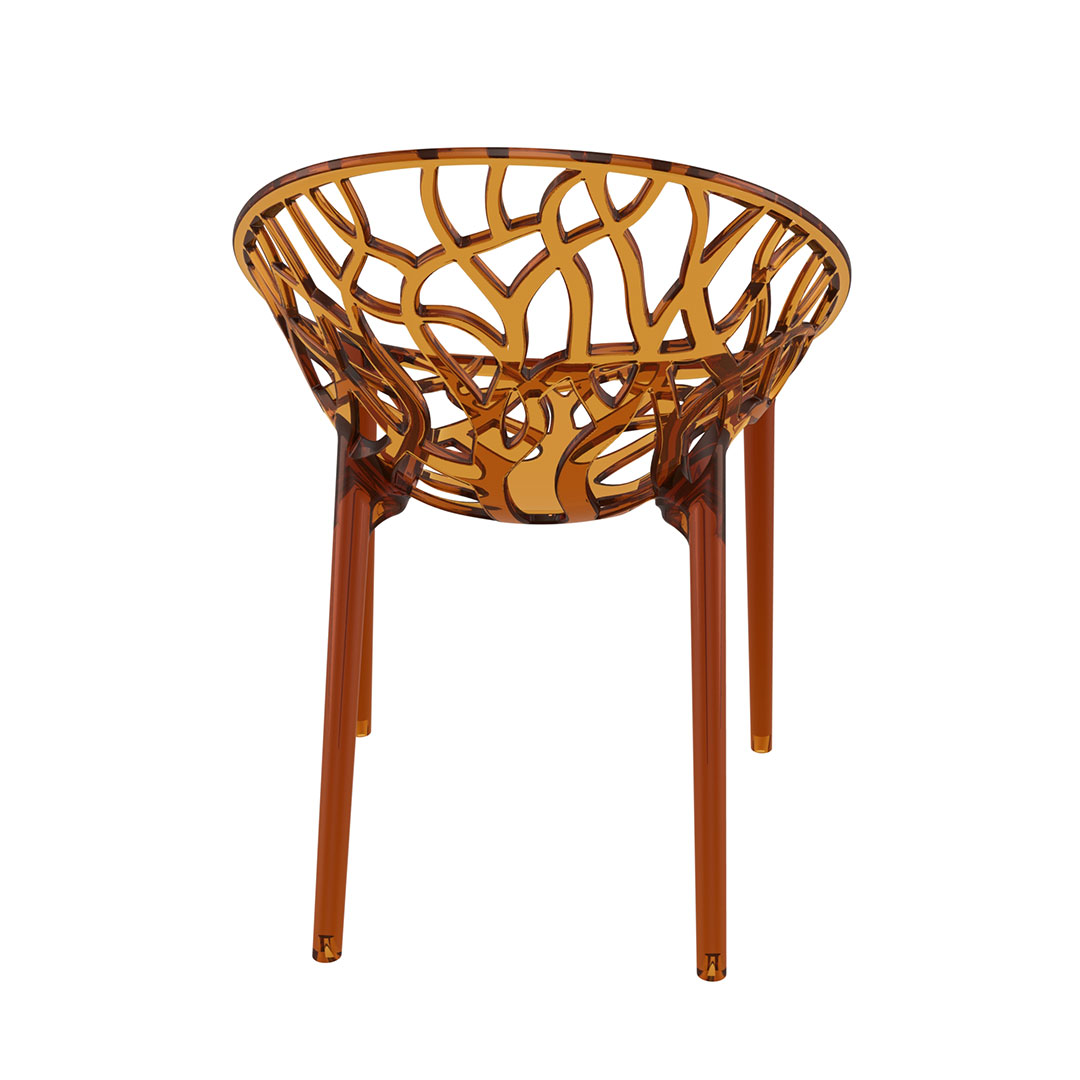 Crystal transparent amber openwork armchair-PP Chair