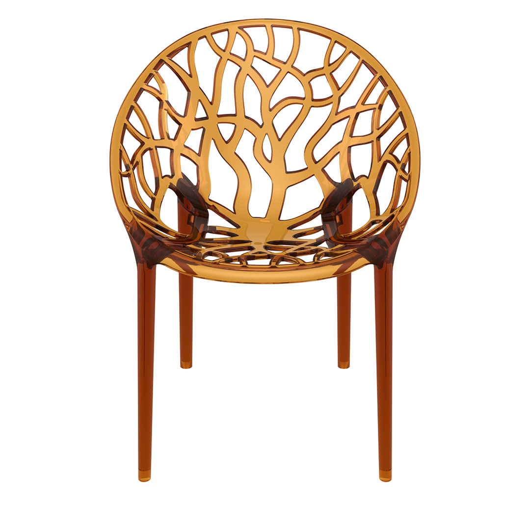 Crystal transparent amber openwork armchair-PP Chair