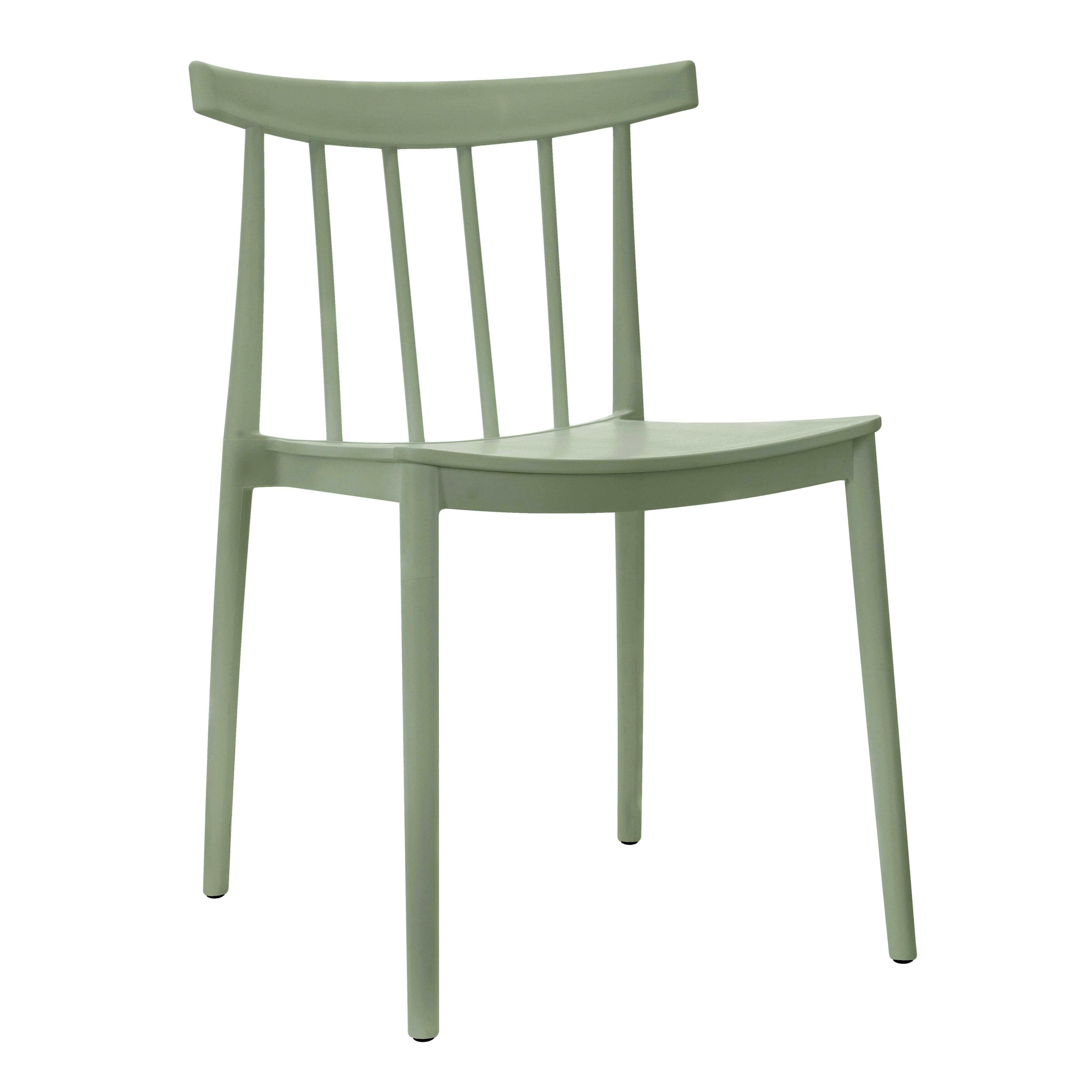Modern Polypropylene Dining Chair with Vertical Slat Backrest for Outdoor & Indoor Use
