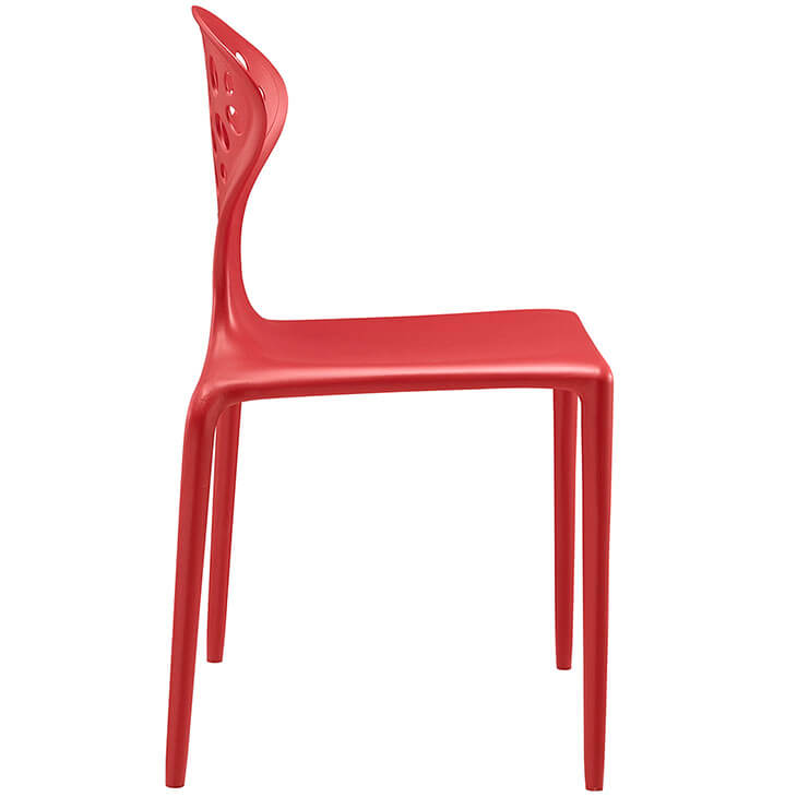 Red Plastic Side Chair-PP Chair