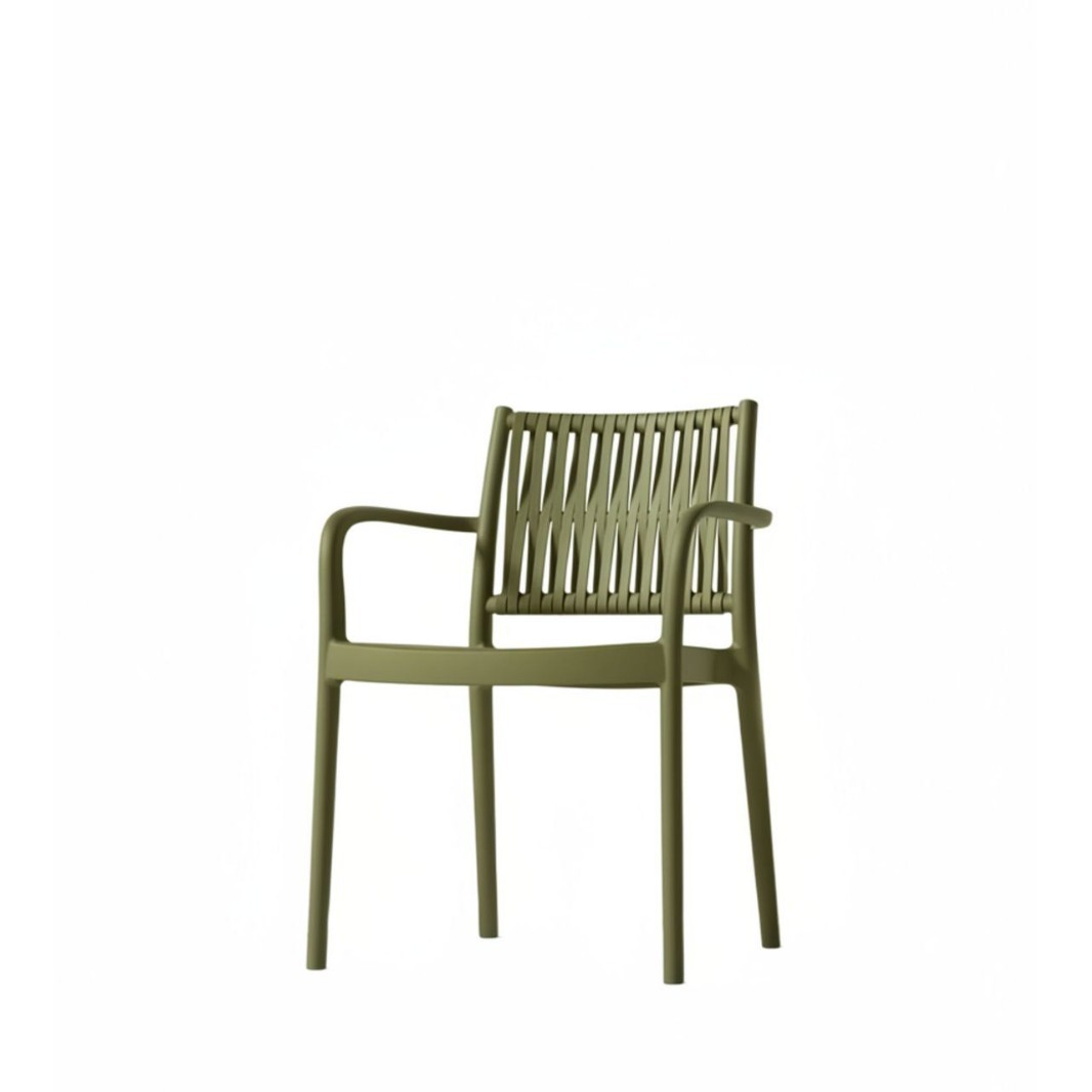 Wholesale Woven Plastic Armchair | Commercial Outdoor Dining Chair for Restaurant & Hotel
