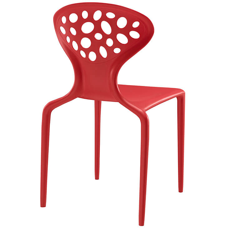 Red Plastic Side Chair-PP Chair