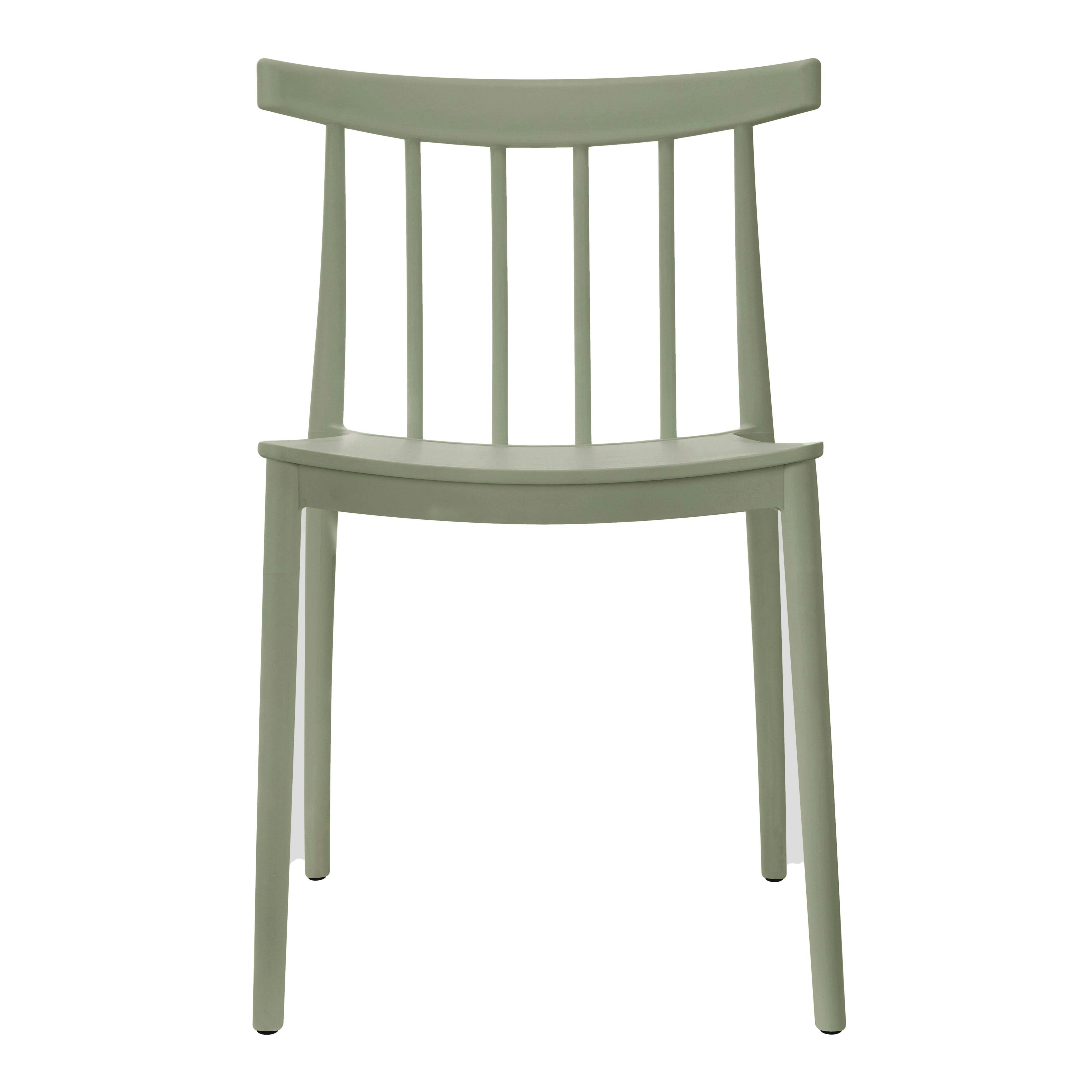Modern Polypropylene Dining Chair with Vertical Slat Backrest for Outdoor & Indoor Use