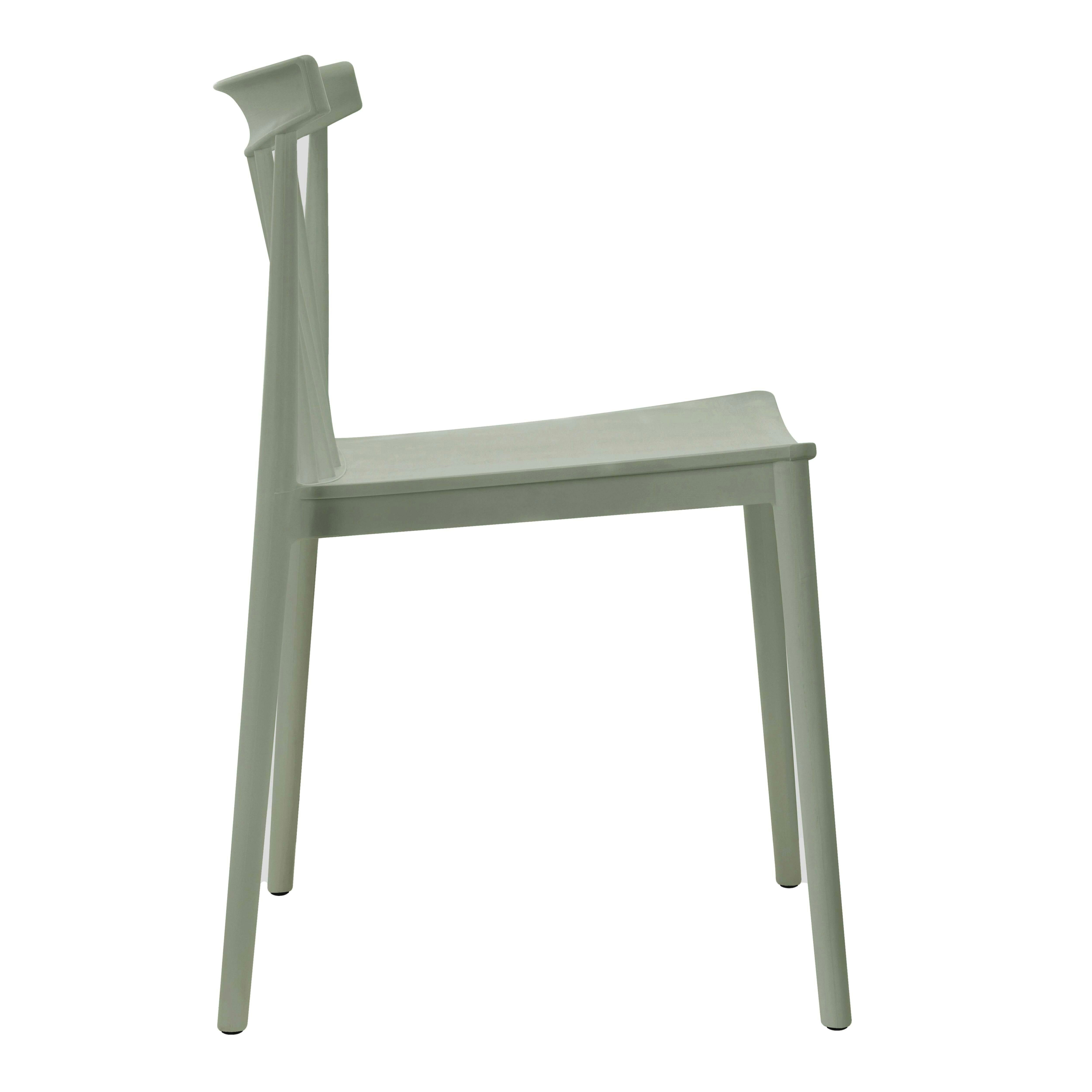 Modern Polypropylene Dining Chair with Vertical Slat Backrest for Outdoor & Indoor Use