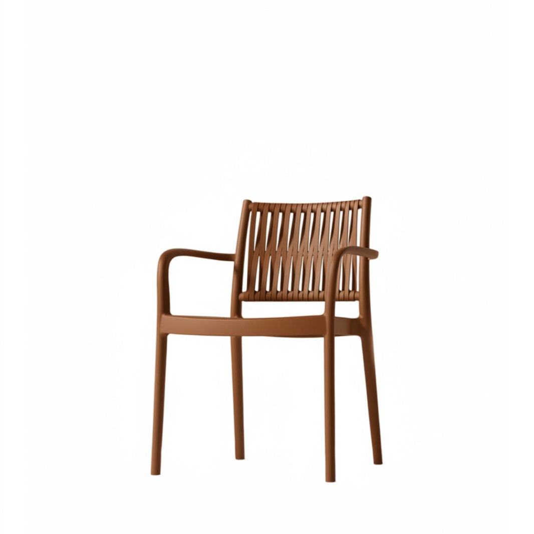 Wholesale Woven Plastic Armchair | Commercial Outdoor Dining Chair for Restaurant & Hotel
