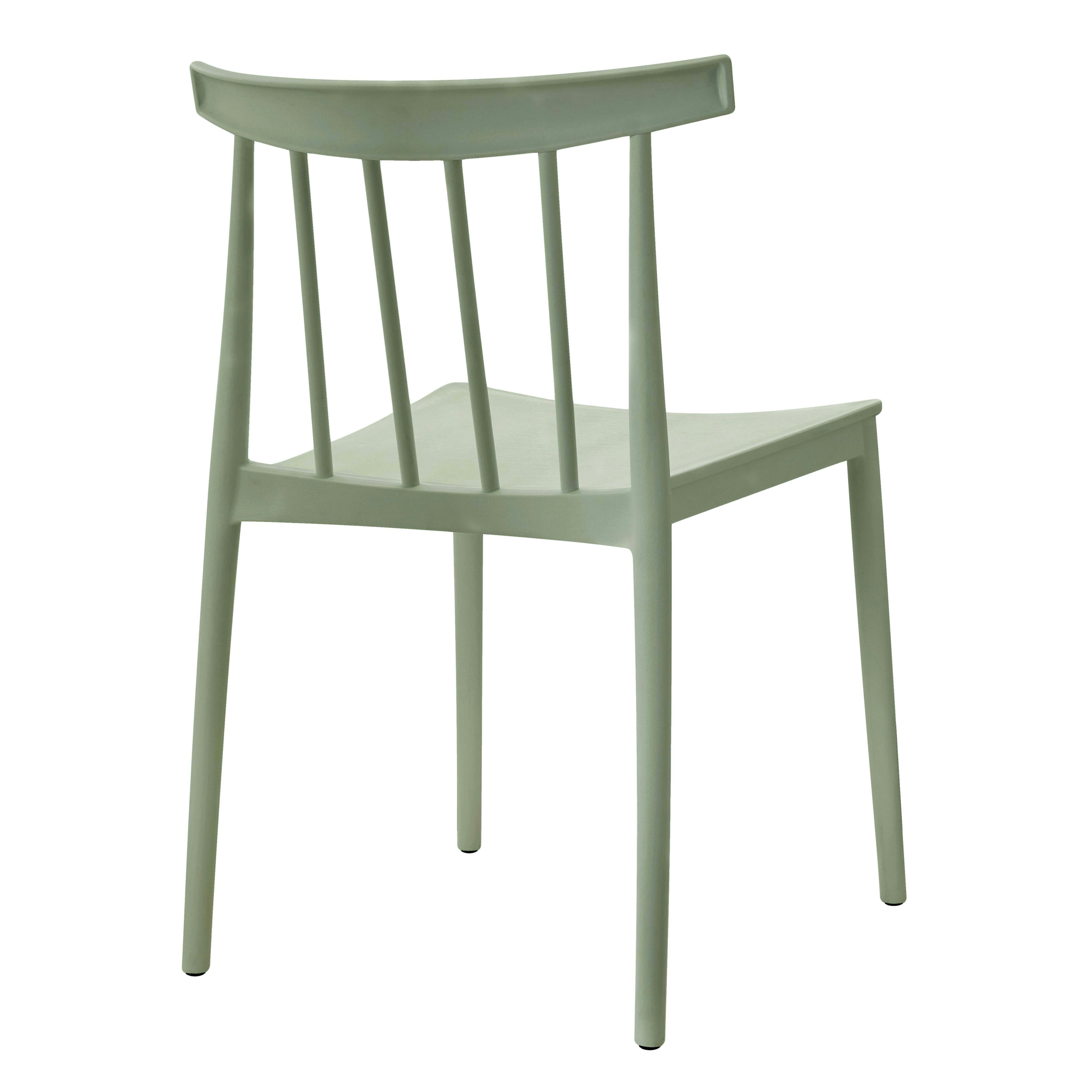 Modern Polypropylene Dining Chair with Vertical Slat Backrest for Outdoor & Indoor Use