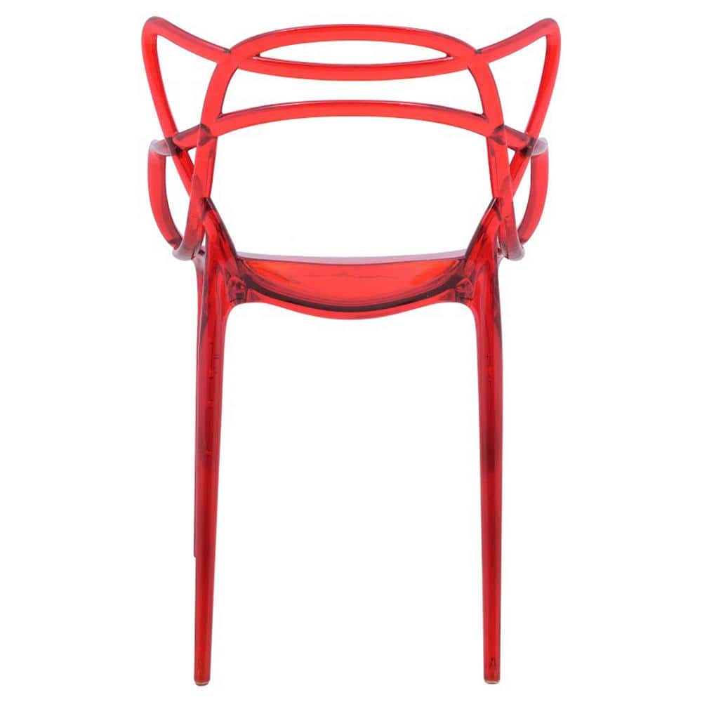 Masters Chair Designer Transparent Red-PP Chair