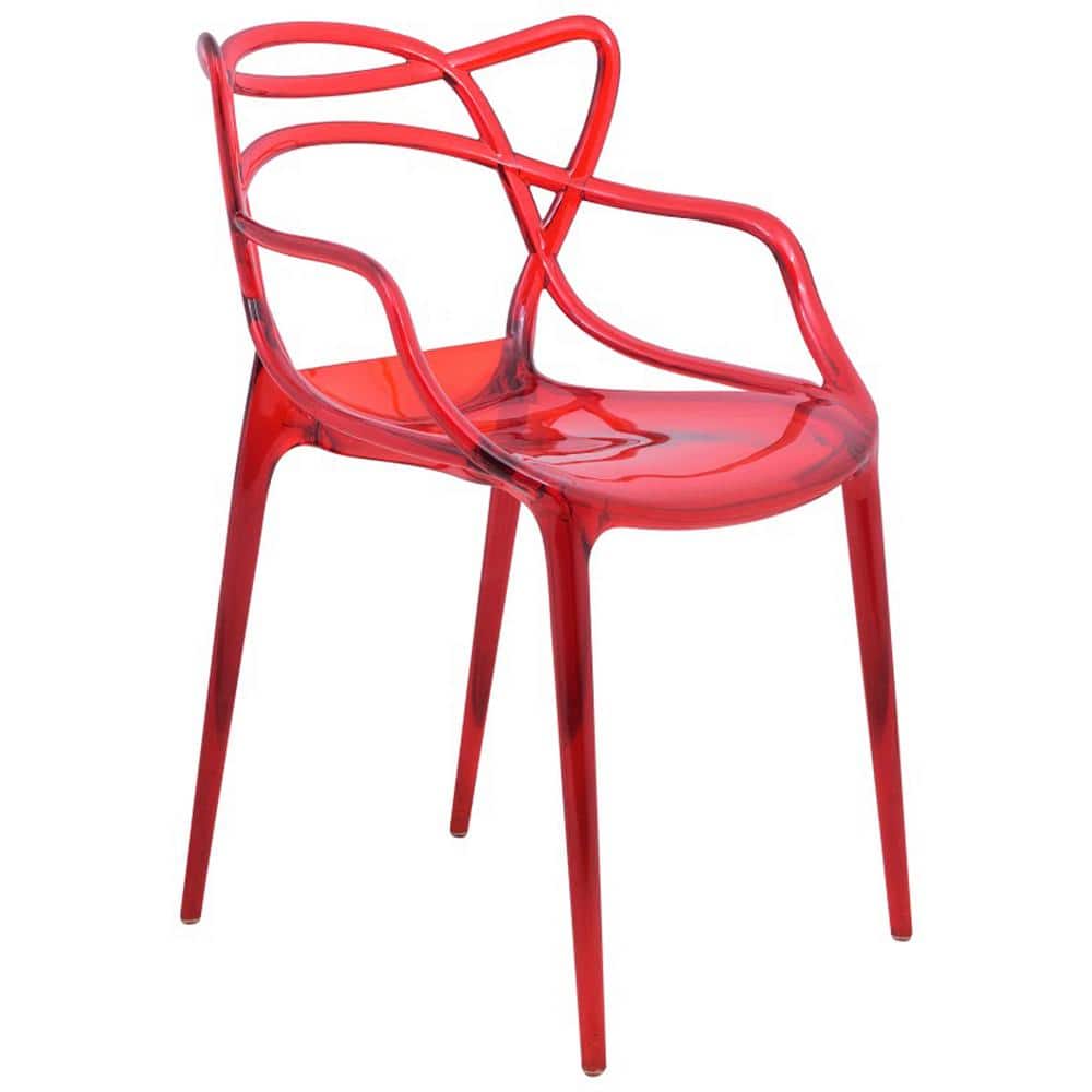Masters Chair Designer Transparent Red-PP Chair