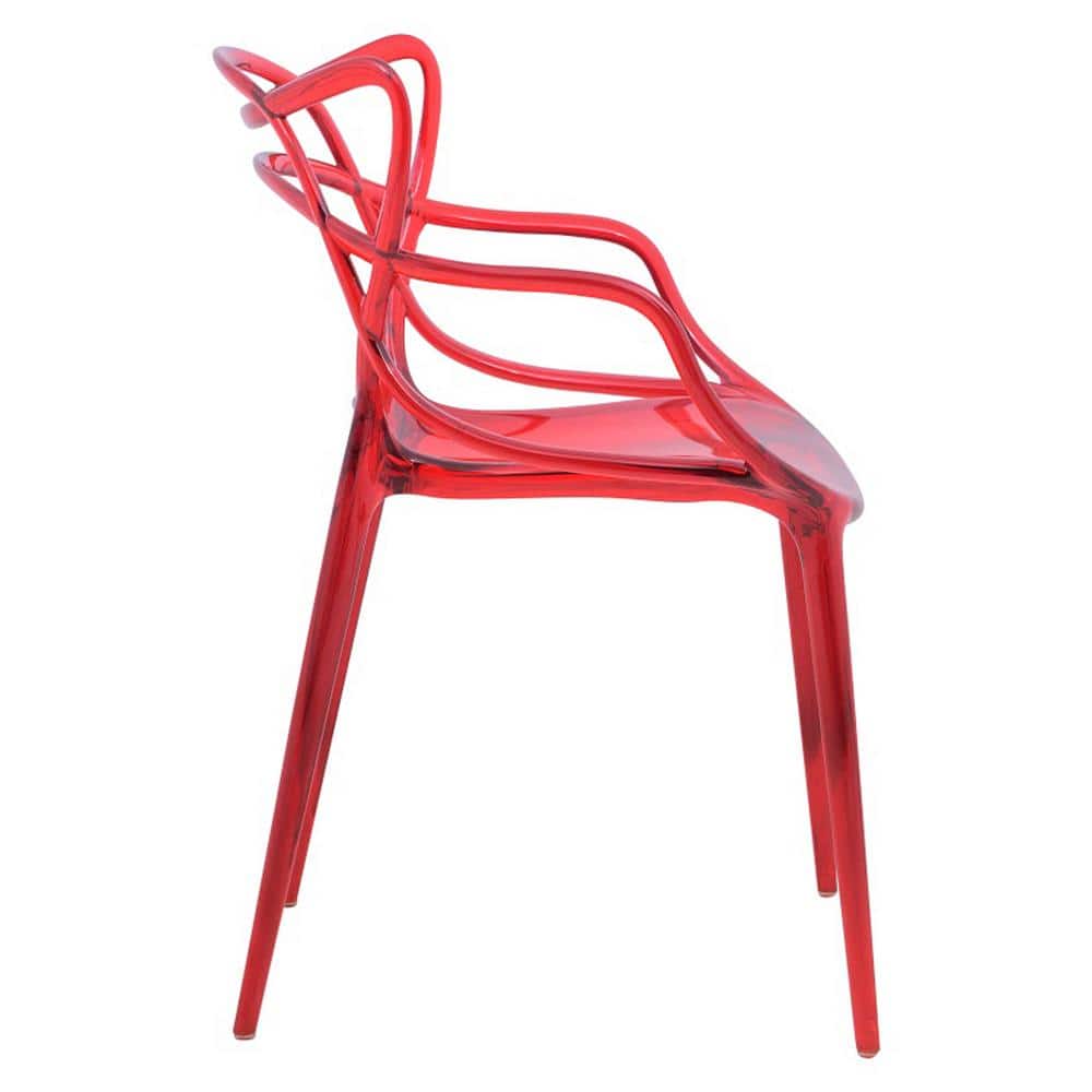 Masters Chair Designer Transparent Red-PP Chair