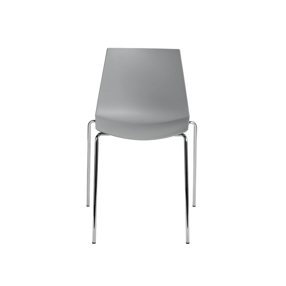 Stackable Grey Plastic Chair With Chromed Metal Feet-PP Chair