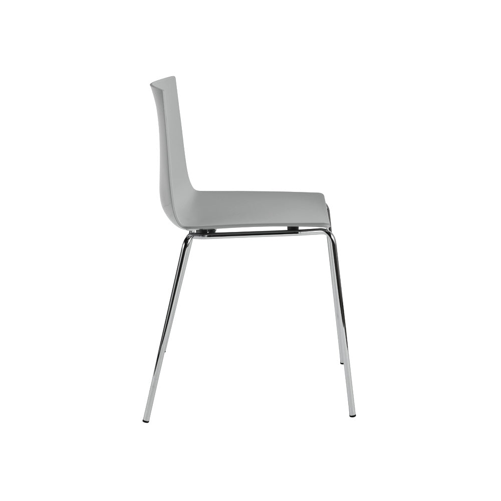 Stackable Grey Plastic Chair With Chromed Metal Feet-PP Chair