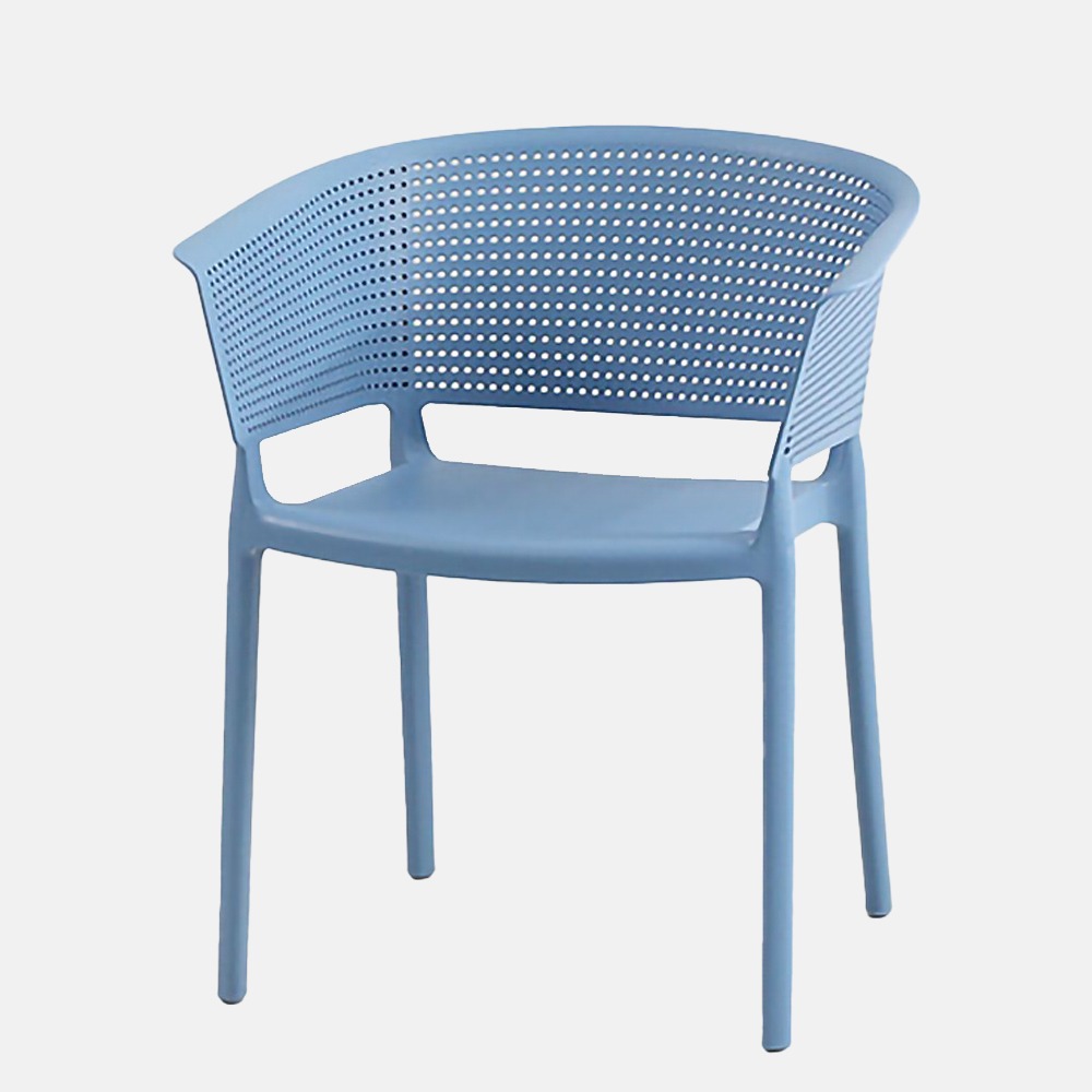 Light Blue Polypropylene Armchair-PP Chair