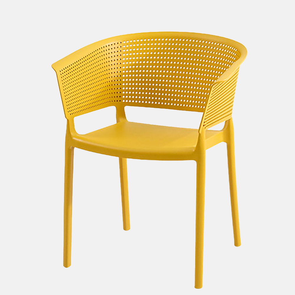 Yellow Polypropylene Armchair-PP Chair