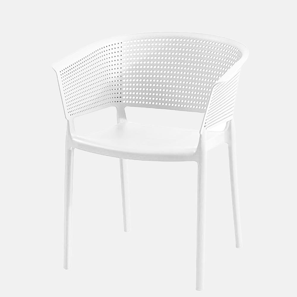 White Polypropylene Armchair-PP Chair