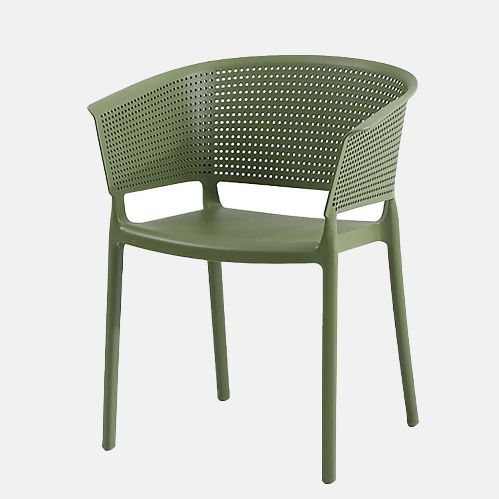 Olive Polypropylene Armchair-PP Chair