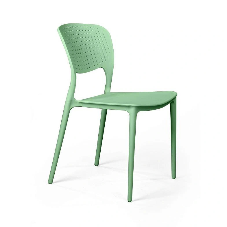 Breathable Hole-Punched PP Plastic Outdoor Dining Chair - Stackable Patio Side Chair for Restaurant, Cafe & Bistro