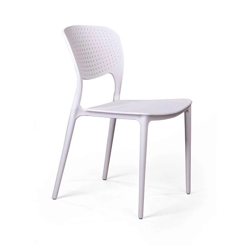 Breathable Hole-Punched PP Plastic Outdoor Dining Chair - Stackable Patio Side Chair for Restaurant, Cafe & Bistro