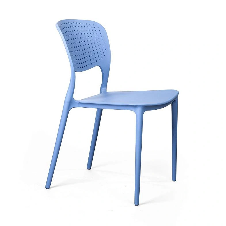 Breathable Hole-Punched PP Plastic Outdoor Dining Chair - Stackable Patio Side Chair for Restaurant, Cafe & Bistro