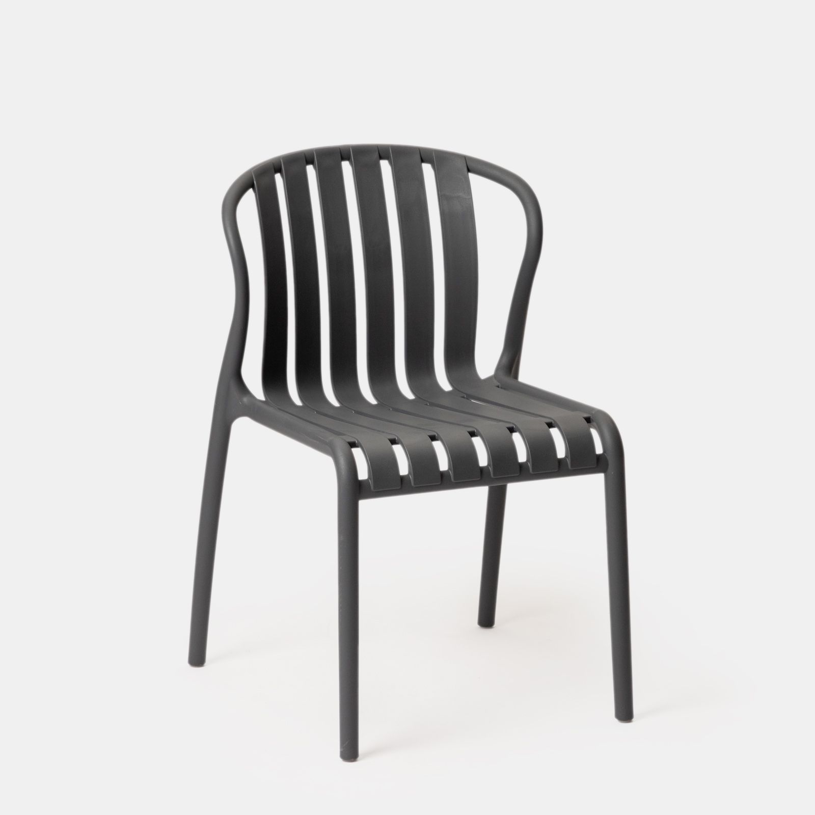Dark Gray Stackable Plastic Dining Chair