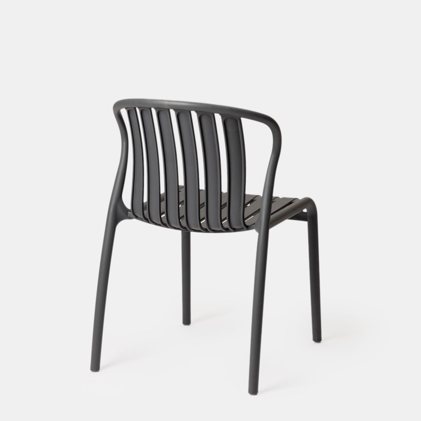 Dark Gray Stackable Plastic Dining Chair