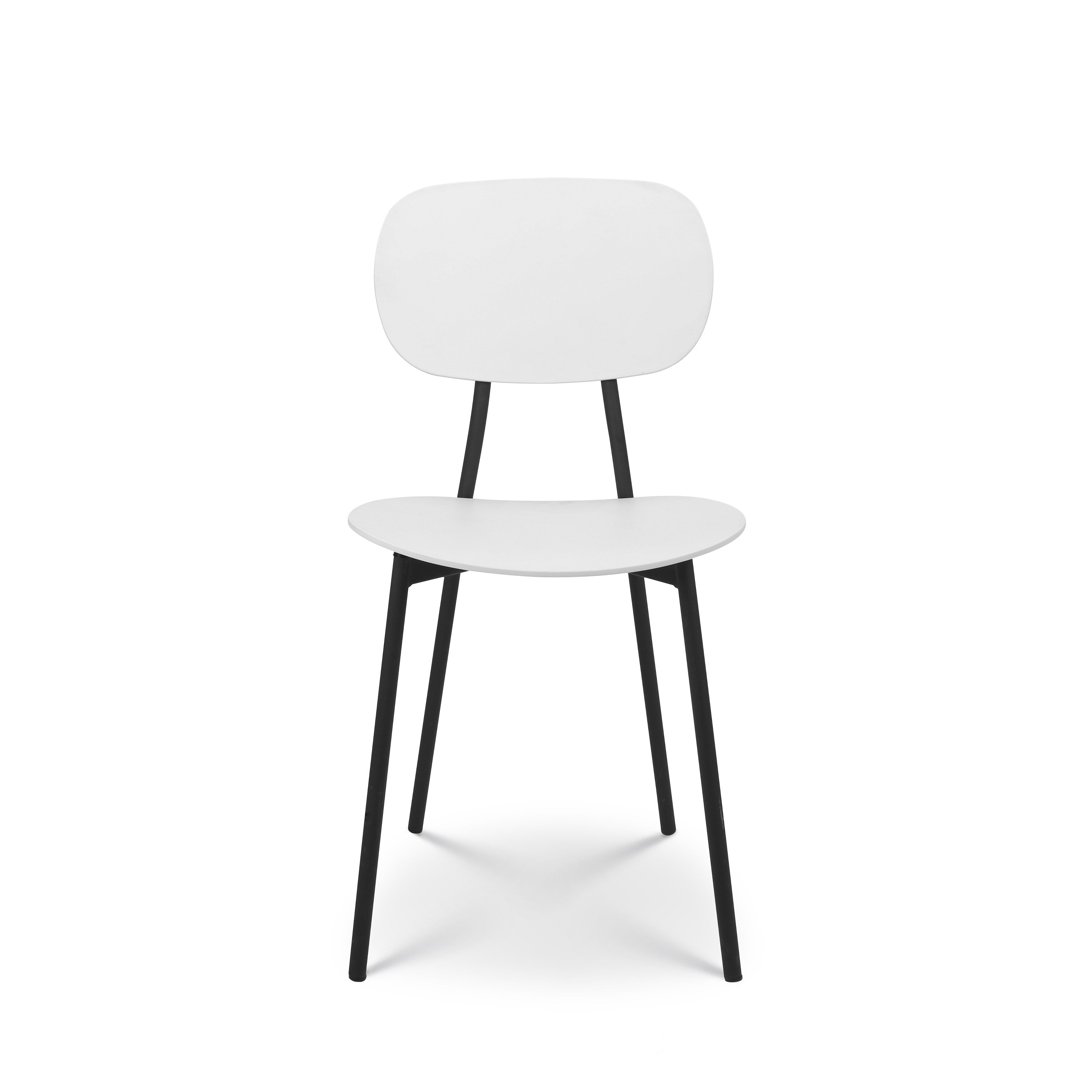 White Plastic Chair With Metal Feet-PP Chair