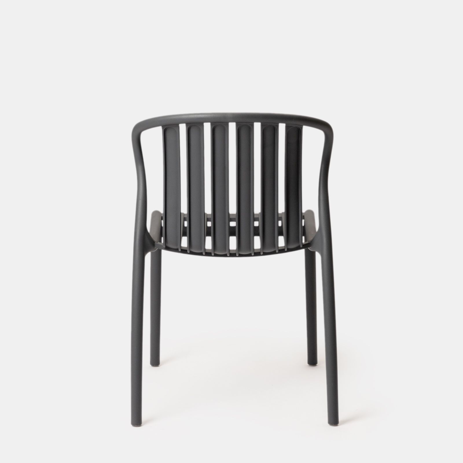 Dark Gray Stackable Plastic Dining Chair
