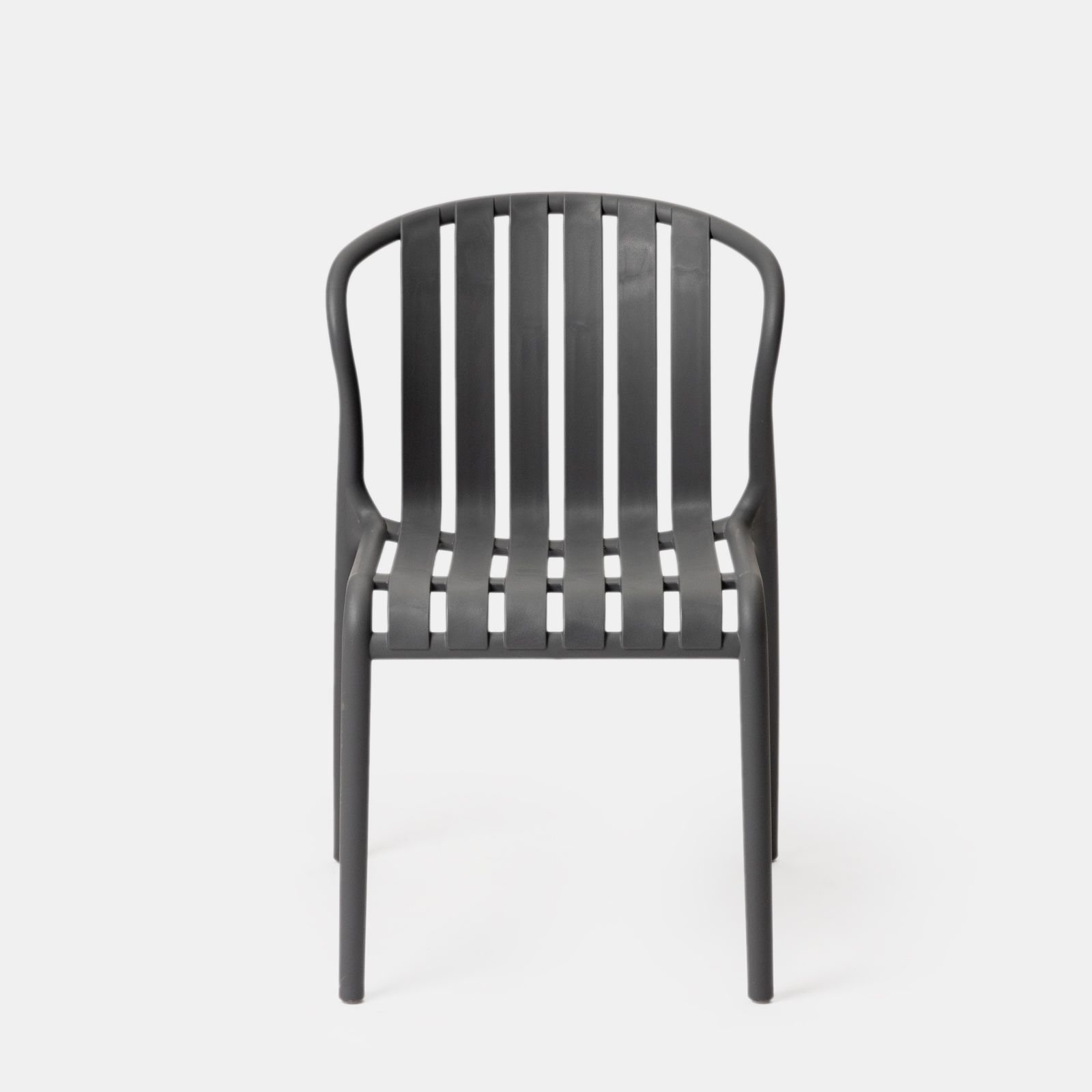 Dark Gray Stackable Plastic Dining Chair
