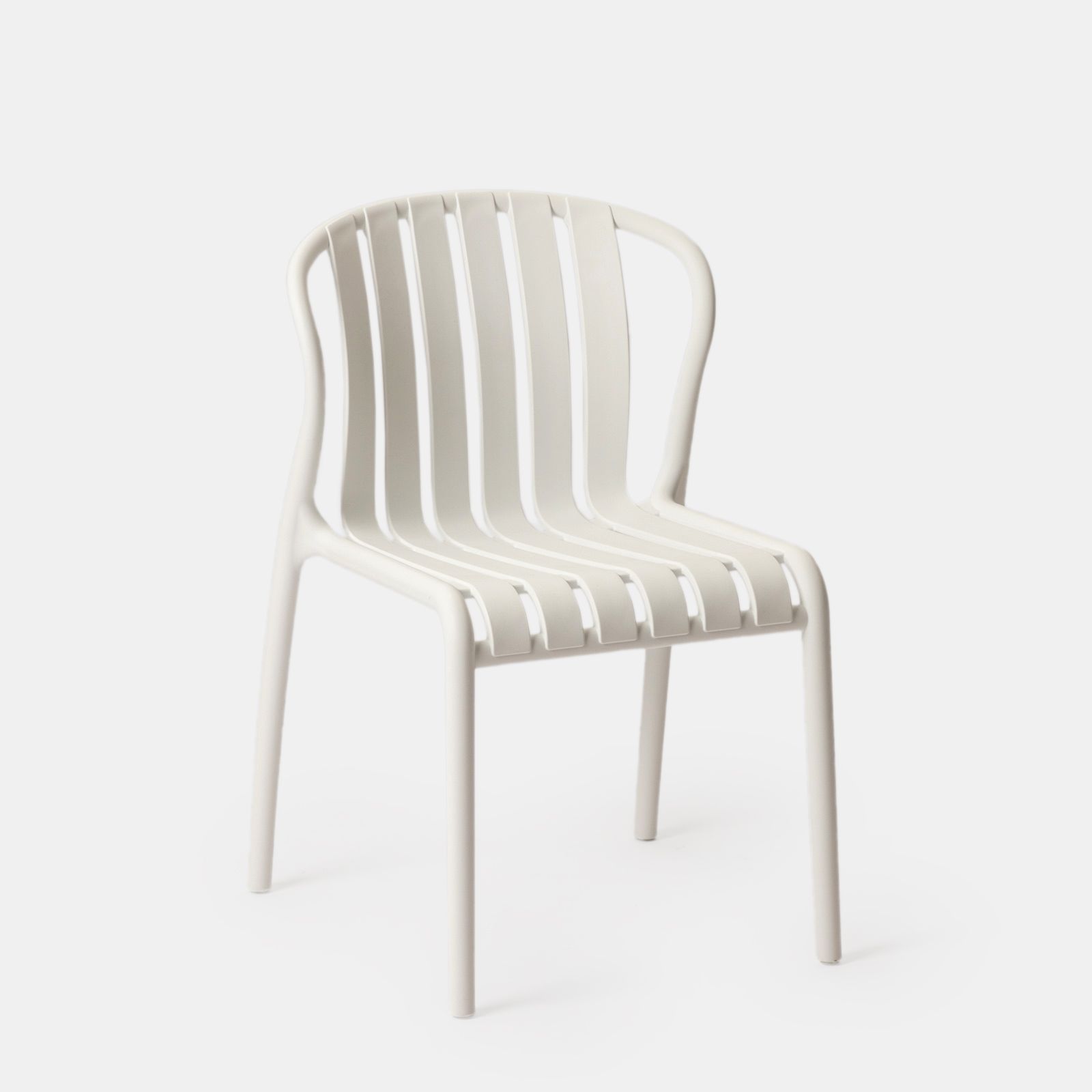 Beige Stackable Plastic Dining Chair – Timeless & Space-Saving Seating