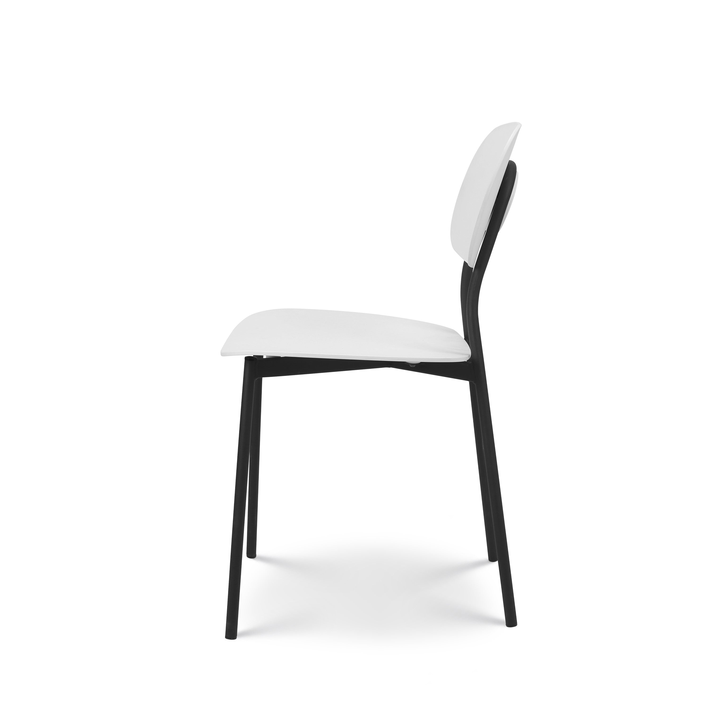 White Plastic Chair With Metal Feet-PP Chair