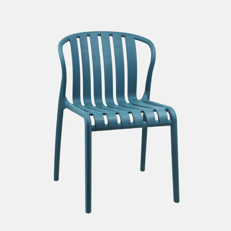 Peacock Blue Stackable Plastic Dining Chair – Bold & Space-Saving Seating