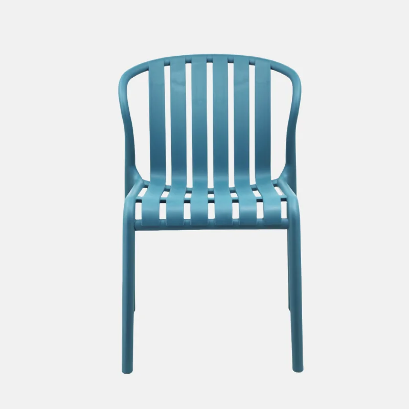 Peacock Blue Stackable Plastic Dining Chair – Bold & Space-Saving Seating