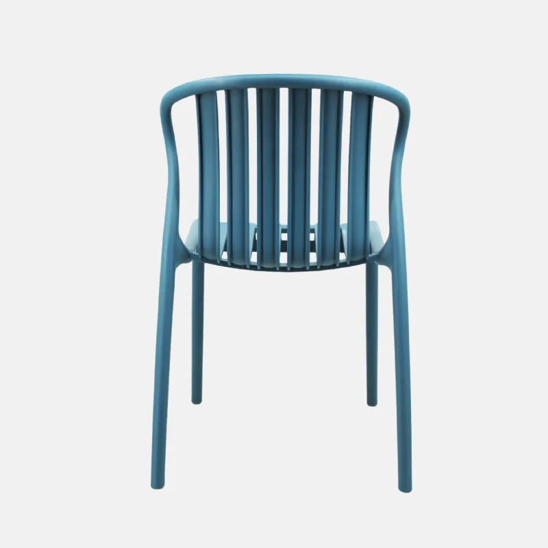 Peacock Blue Stackable Plastic Dining Chair – Bold & Space-Saving Seating