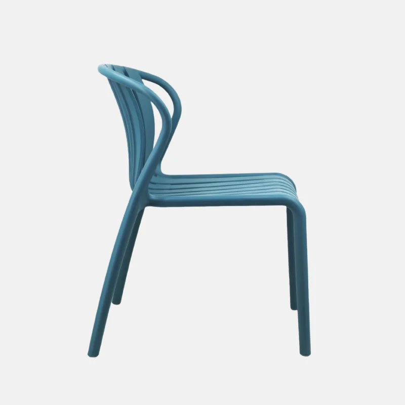 Peacock Blue Stackable Plastic Dining Chair – Bold & Space-Saving Seating
