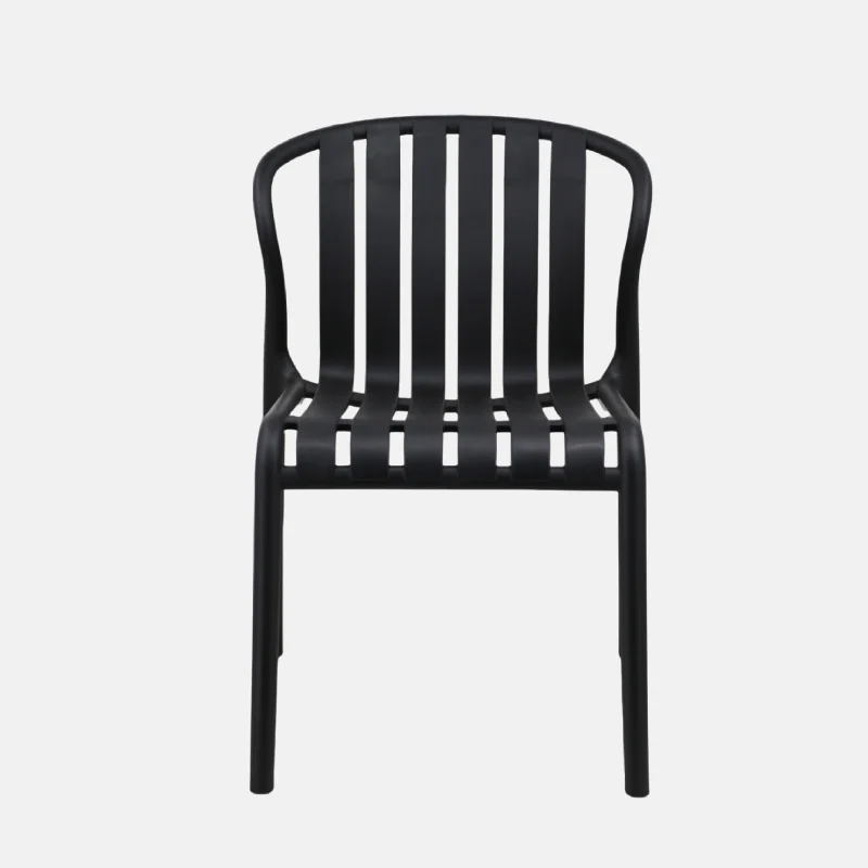 Black Stackable Plastic Dining Chair – Sleek & Space-Saving Seating Solution