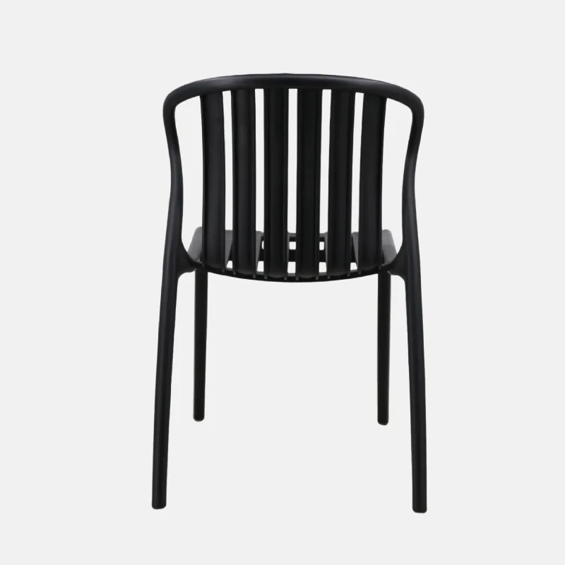 Black Stackable Plastic Dining Chair – Sleek & Space-Saving Seating Solution