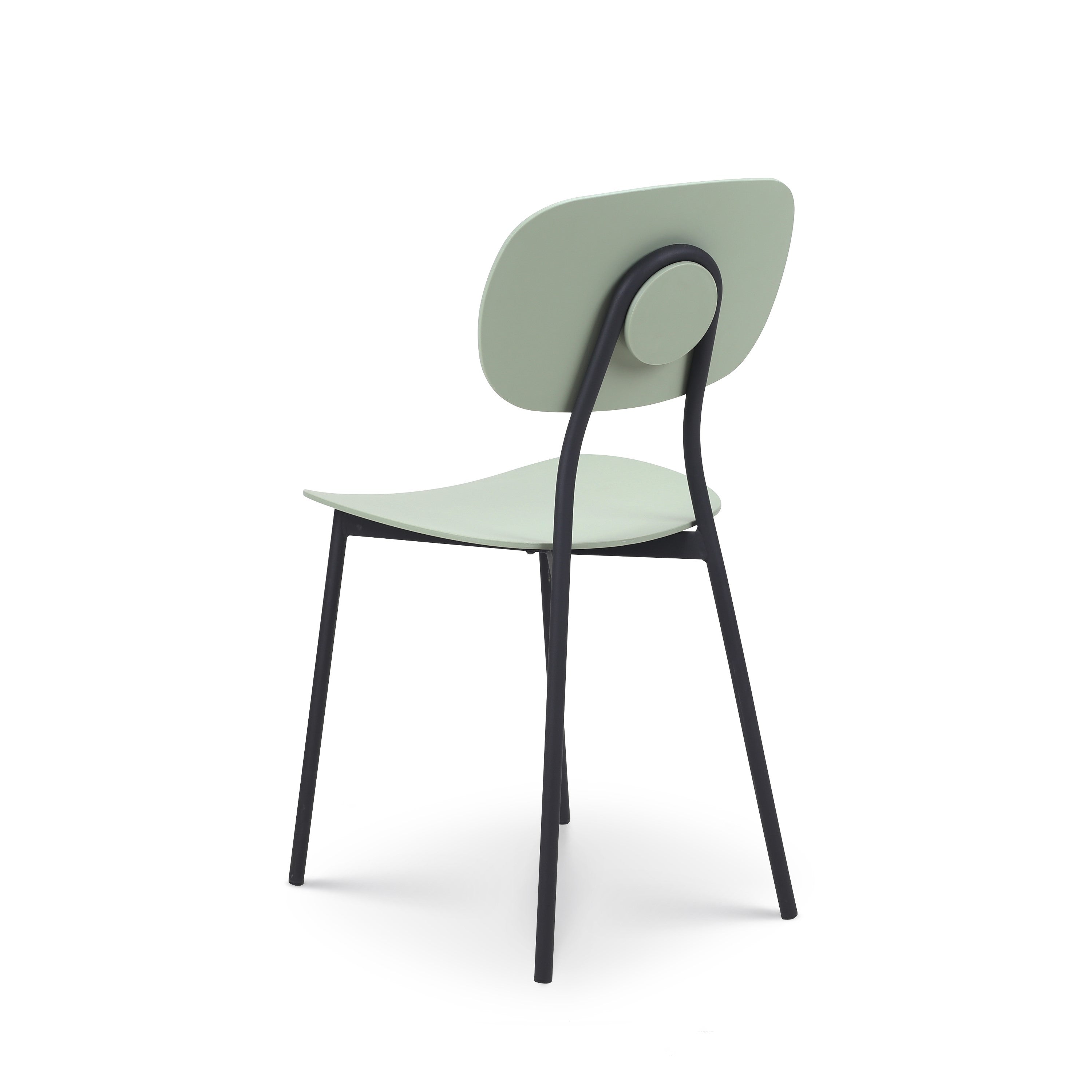 Light Green Plastic Chair With Metal Feet-PP Chair