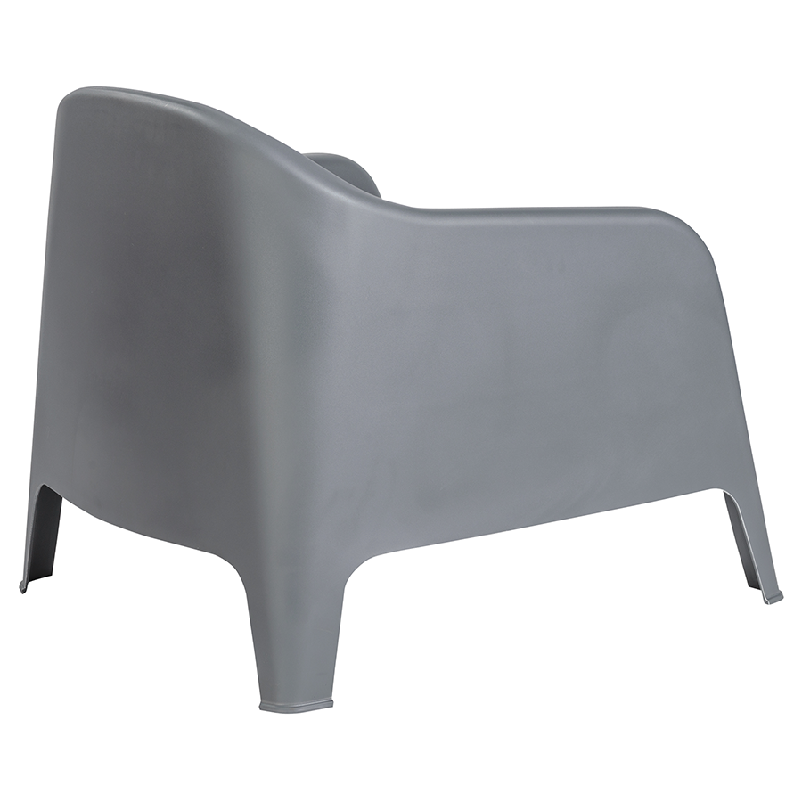 Grey plastic relax armchair-PP Chair