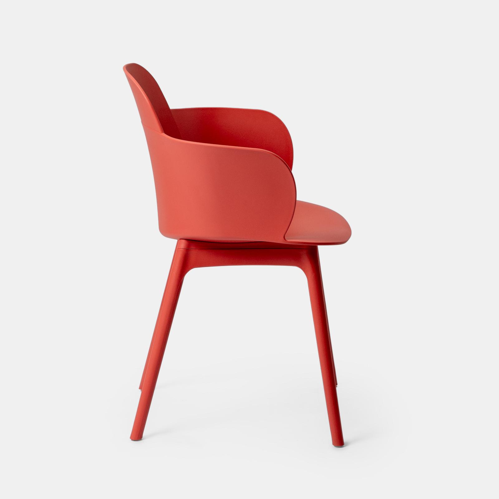 Assembled Structure Red Polypropylene Armchair