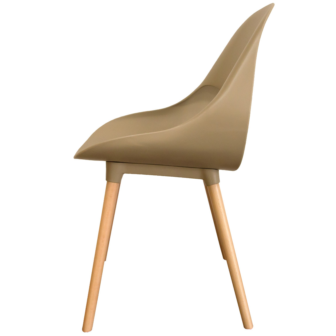 Ergonomic Brown Plastic Kitchen Chair With Wood Feet-PP Chair