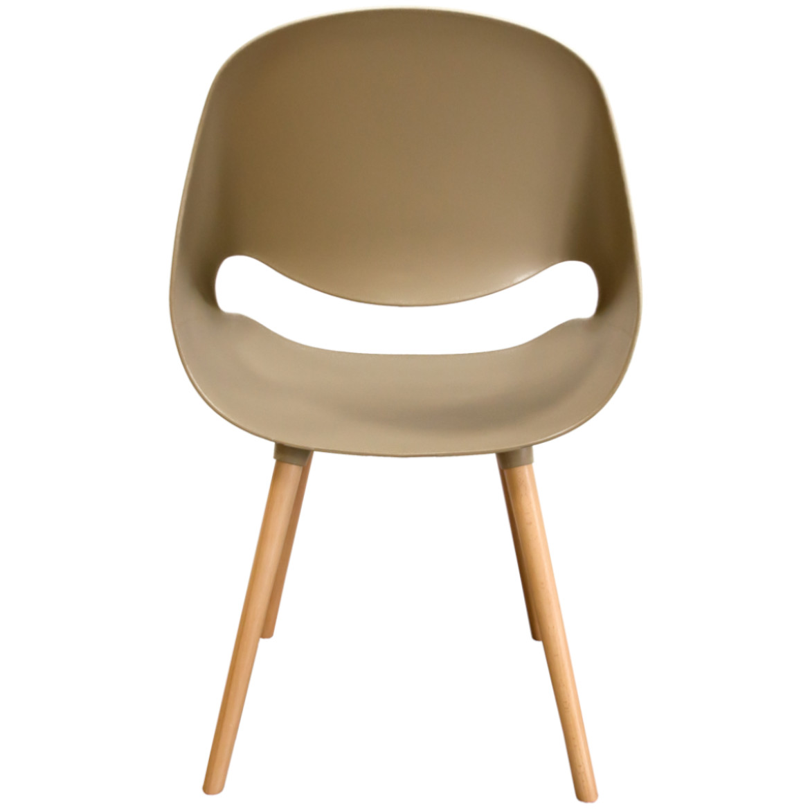 Ergonomic Brown Plastic Kitchen Chair With Wood Feet-PP Chair