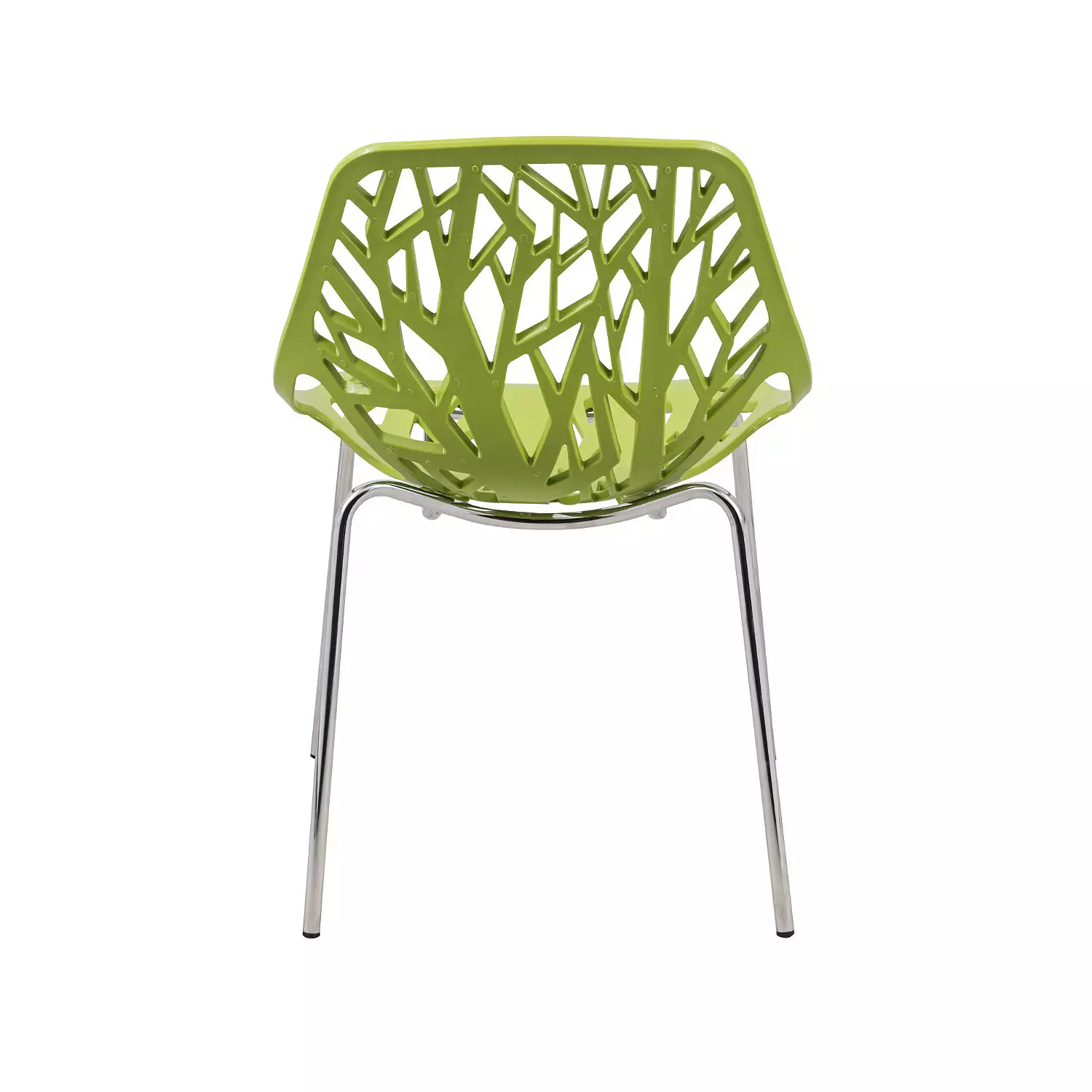Green Plastic Chair With Chromed Metal Legs-PP Chair