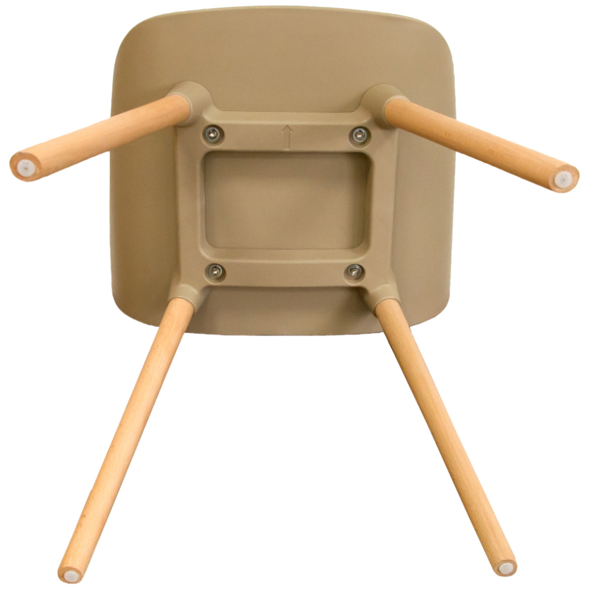 Ergonomic Brown Plastic Kitchen Chair With Wood Feet-PP Chair