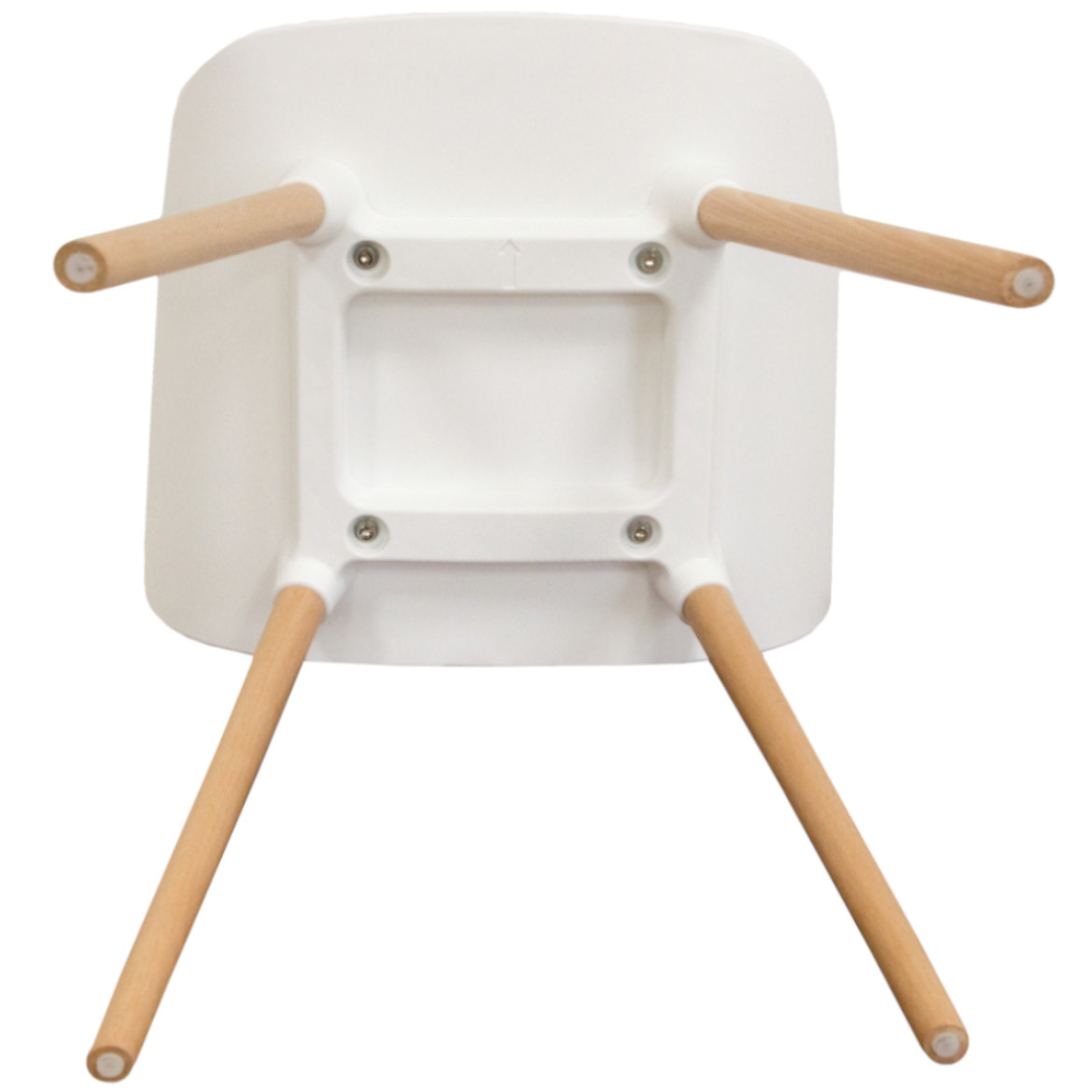 Ergonomic White Plastic Kitchen Chair With Wood Feet-PP Chair