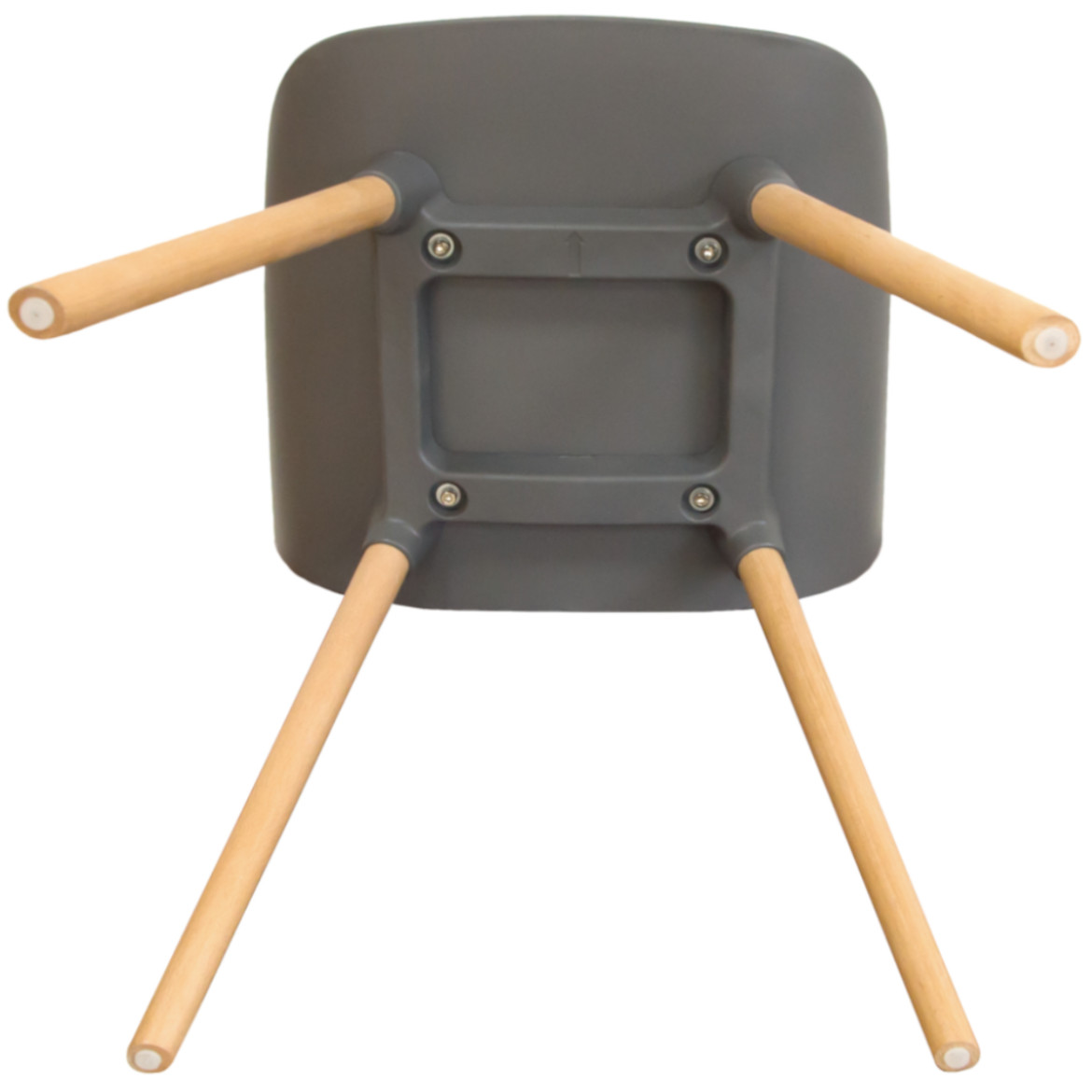 Ergonomic Dark Grey Plastic Kitchen Chair With Wood Feet-PP Chair