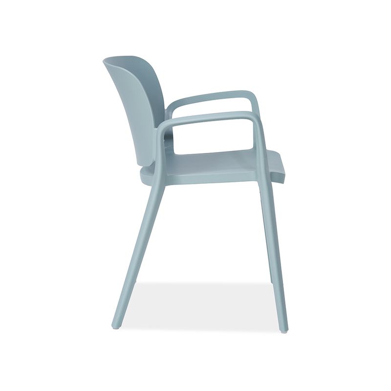 Light Blue Plastic Chair with Armrests